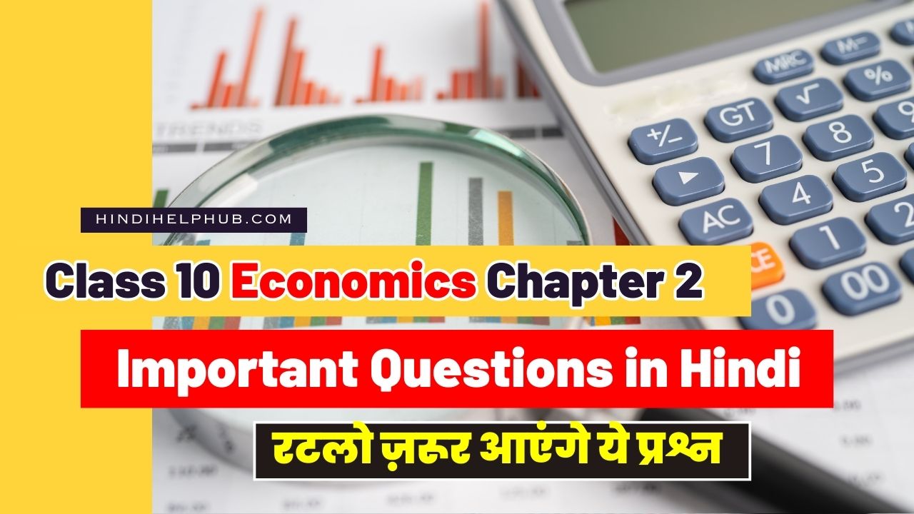 Class 10 Economics Chapter 2 Important Question in Hindi