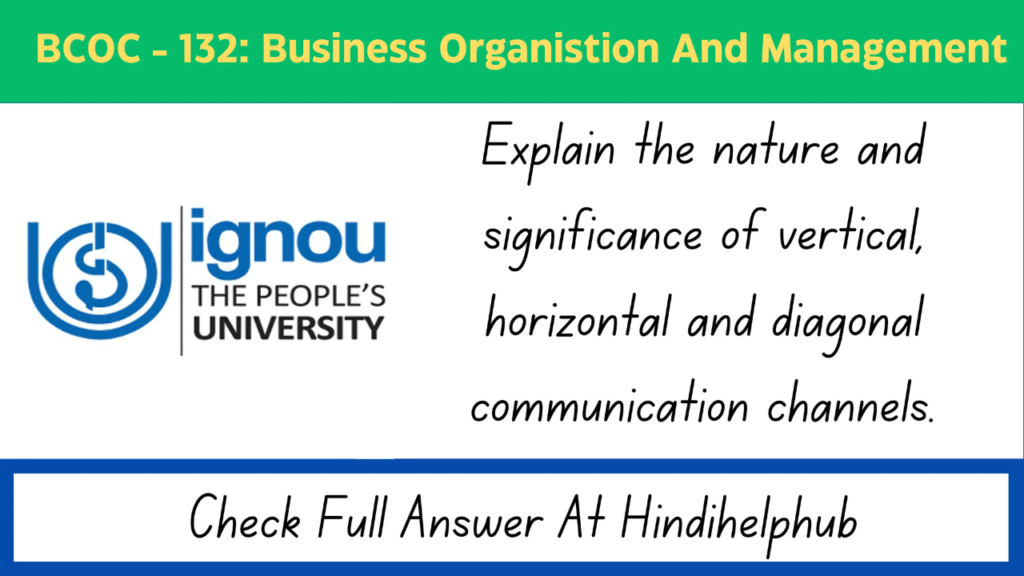 Explain the nature and significance of vertical, horizontal and diagonal communication channels